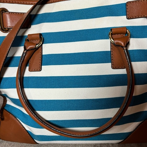 🔥SALE! Michael Kors Hamilton Canvas Striped Large North South Tote - Picture 8 of 15